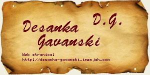 Desanka Gavanski vizit kartica